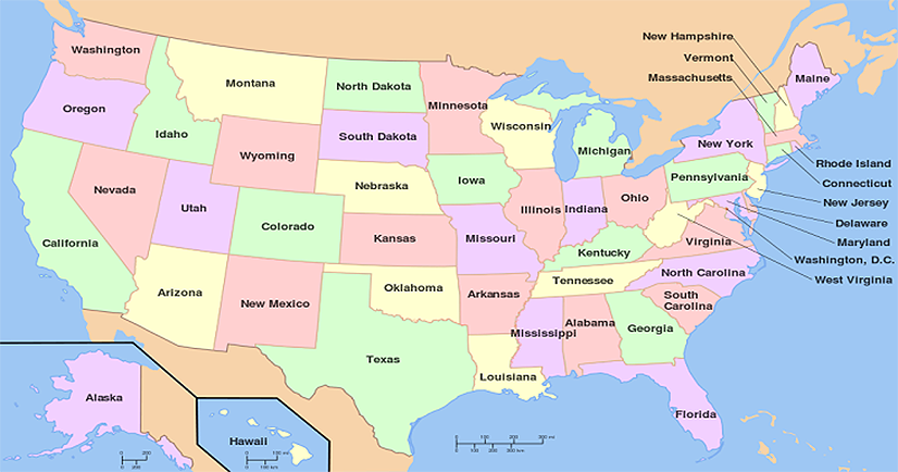 Map of the US